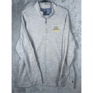 Ashworth Merino 87 Mens XL Gray Wool 1/4 Zip Golf Sweater Gullane Golf Club